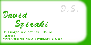 david sziraki business card