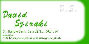 david sziraki business card